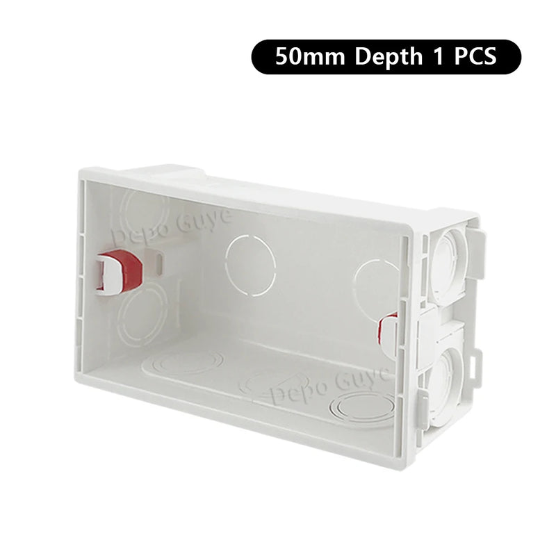 Wall-mounted internal mounting box, white wall wire bottom box, suitable for 146mm*86mm EU UK standard switches and sockets