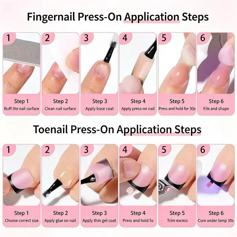 Square French Press On Nails 60Pcs Reusable Fake Nail Tips Invisible Removable Pre-made False Nails For Fingers Toenails Daily M