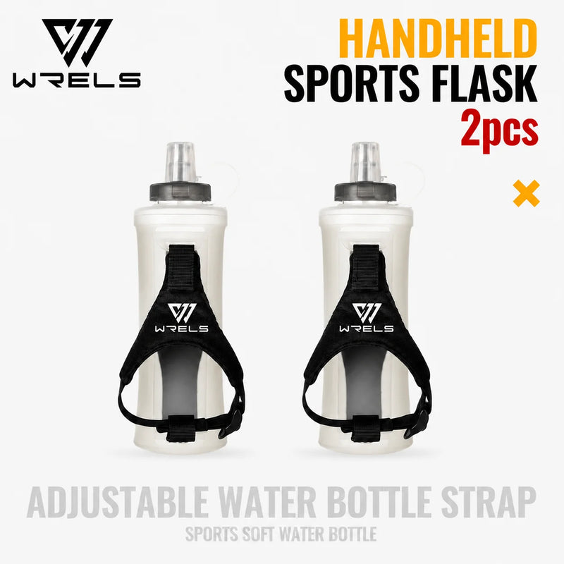 WRELS TPU Soft Water Bottle BPA Free Hydration Flask Running Cycling Hiking Outdoor Squeeze Collapsible Handheld Sports Kettle