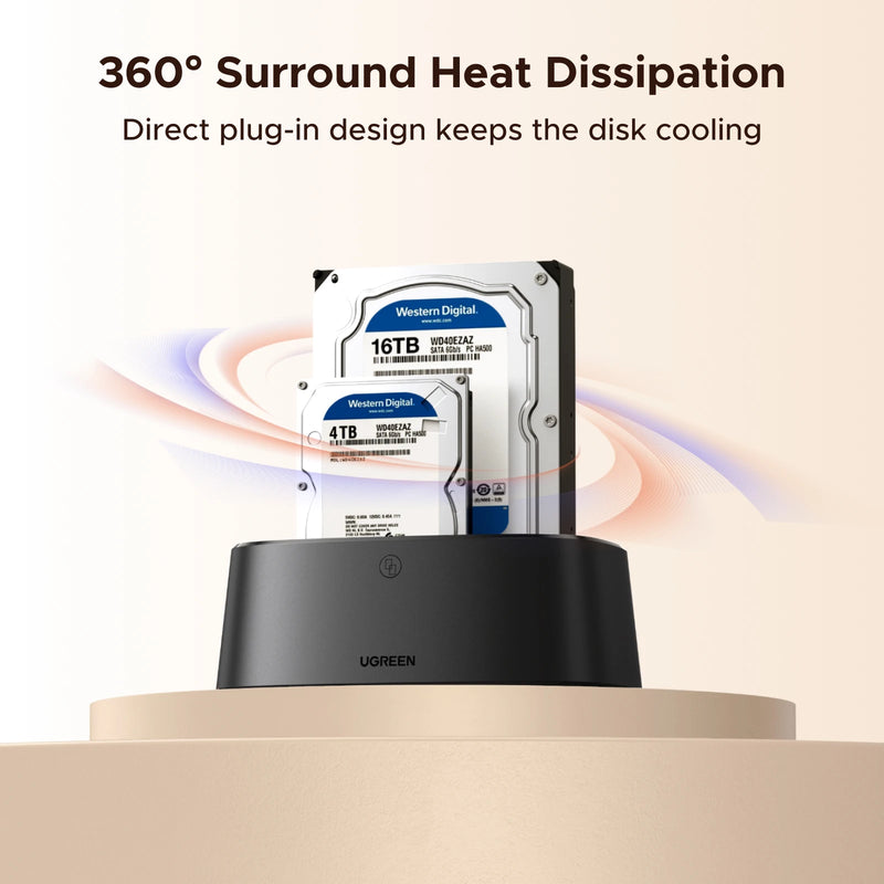 UGREEN 5Gbps HDD Docking Station Dual-Bay EU Power SATA to USB 3.0 Adapter for 2.5 3.5 SSD Disk Case Hard Drive Enclosure