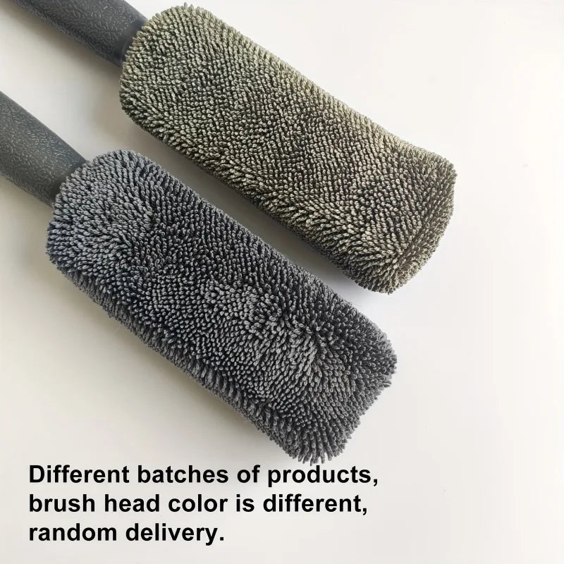 1pc Microfiber Car Tire Brush With Long Handle, Car Wheel Hub Brush,Car Maintenance, Cleaning Supplies.for Cars, motorcycles.