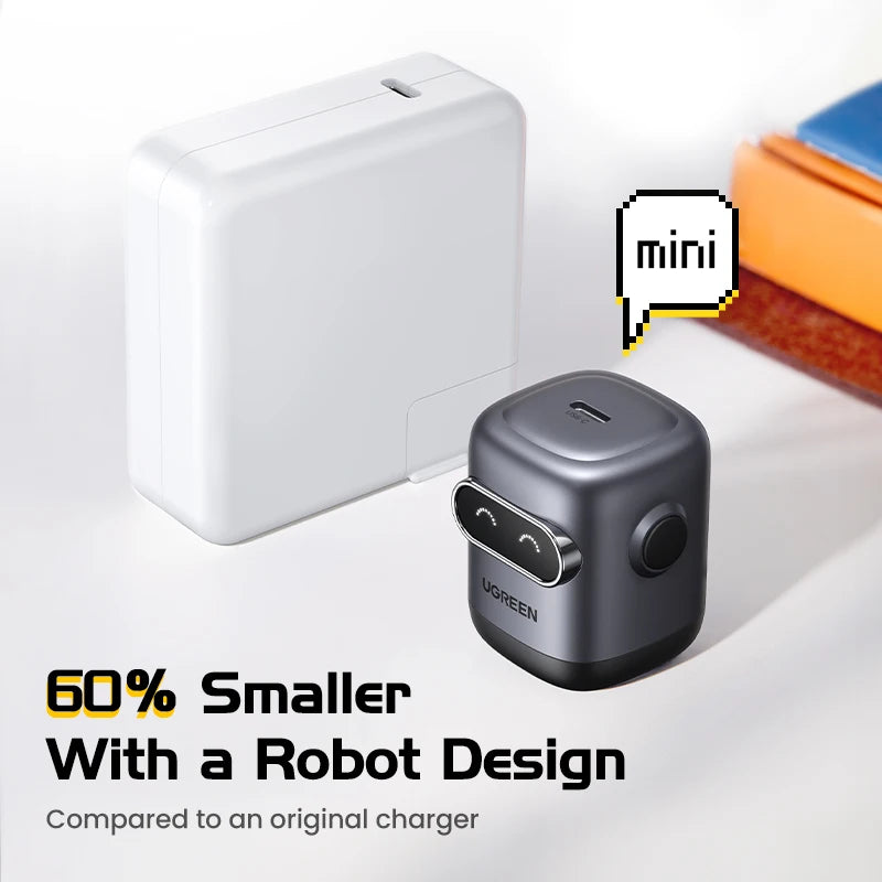【US Plug】UGREEN 30W GaN Charger 2nd Gen Robot QC4.0 3.0 PPS PD3.0 Fast Charger For iPhone 18 17 16 Pro Max Samsung Xiaomi iPad