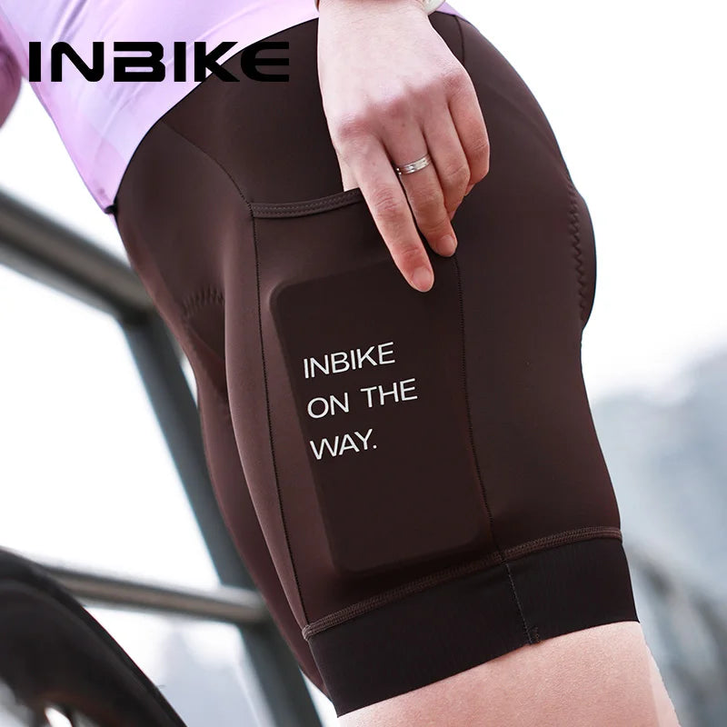 INBIKE Women's Bicycle Shorts Padded 3D Cycling Short Pants for Riding Road Biking Shorts Tights with Side Pockets Bike Clothing