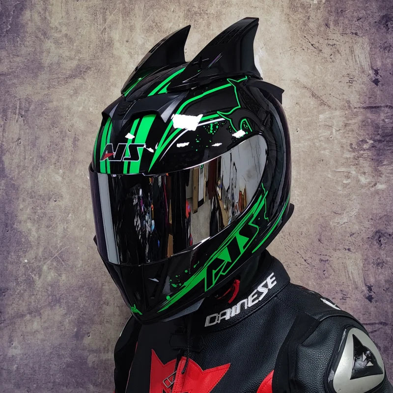 AIS Motorcycle Helmet cool Modular Moto Helmet With Inner Sun Visor Safety Double Lens Racing Full Face the Helmet Moto Helmet
