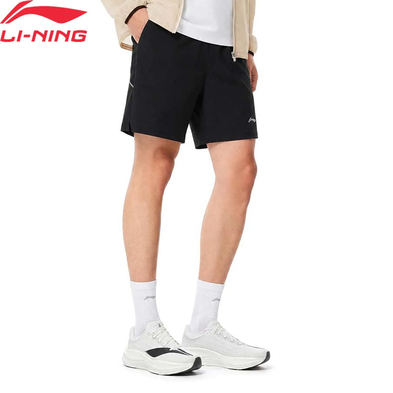 ខោរត់អាជីពបុរស Li-Ning LN DRY 88% Polyester 12% Elastane ទំហំធម្មតា បាត LiNing Sports មានខ្យល់ចេញចូលបាន AKSW117
