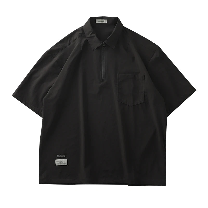 Dukeen Workwear Polo Shirt Men Short-Sleeved T-Shirt Summer Vintage Pocket Golf Shirt Quick-Drying Ice Silk Men's Clothing