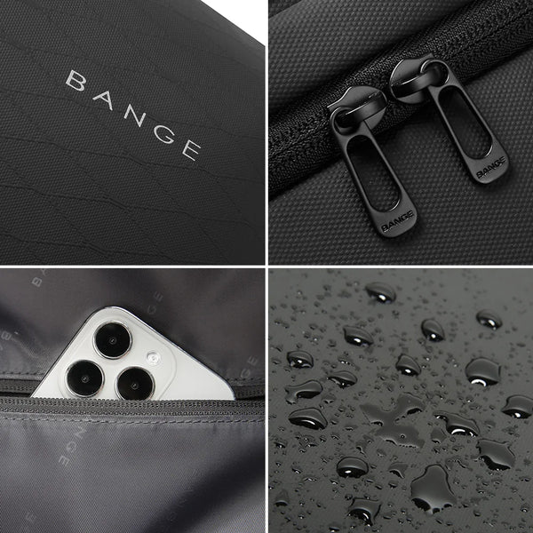 BANGE Men's Designer 15.6 inch Laptop Bag Waterproof School Bags for College Boys Male Business Sports Travel Backpack for Men