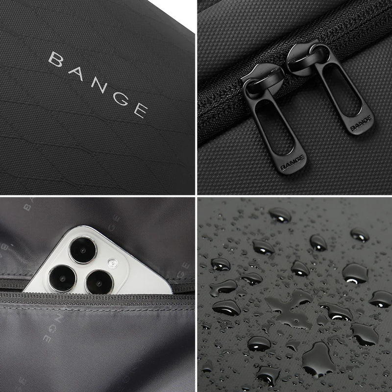 BANGE Men's Designer 15.6 inch Laptop Bag Waterproof School Bags for College Boys Male Business Sports Travel Backpack for Men