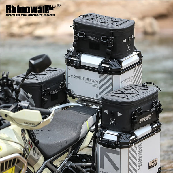 កាបូបដាក់ឥវ៉ាន់ម៉ូតូ Rhinowalk ការពារទឹកជ្រាប កាបូបពង្រីកការពារទឹកជ្រាប កាបូបរឹងស្ងួតរហ័សសម្រាប់កែបម៉ូតូ ADV