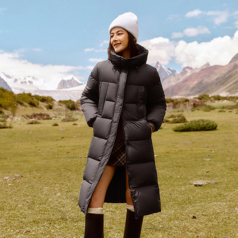 Semir Women Down Jacket Long Length 80 Percent Down Fill Water Repellent Windproof Thick Warm 2026 New Winter Daily Wear