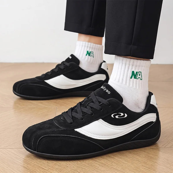 Men women's casual preppy leather shoes soft sole four seasons light breathable comfort outdoor fashion couples walking sneakers