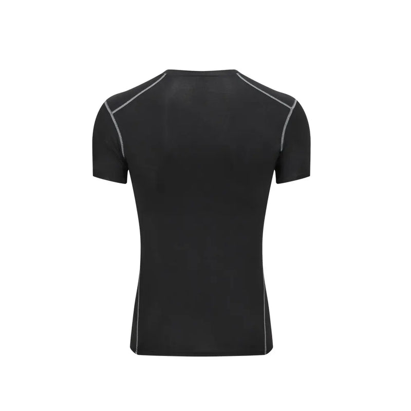 Men's Black Tight Short Sleeve T Shirt Compression Athletic Top for Running Workout Gym Fitness Bodybuilding Sportswear