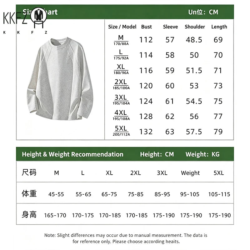 Male Basic Long Sleeve Crew Neck Tee Raglan Stitching Detail Soft Skin Friendly Material For Everyday Activities