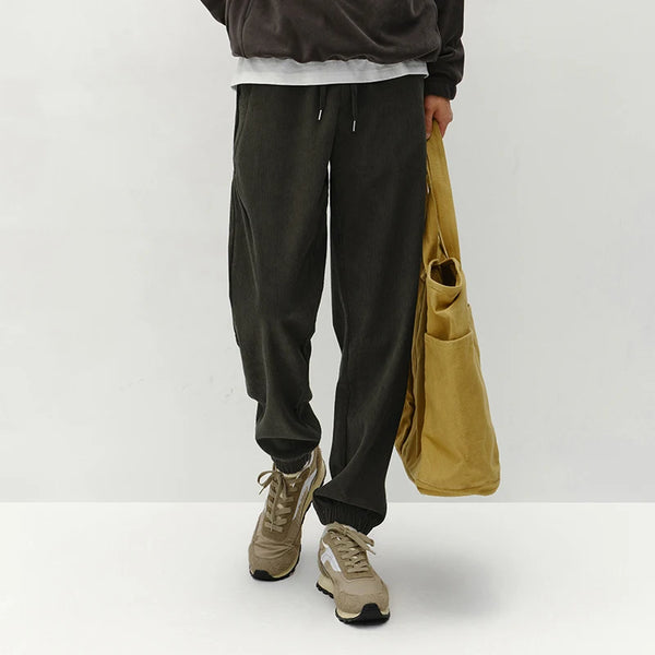 Semir Baggy Pants Men Textured Corduroy Loose Elastic Cuff Casual 2025 Winter Clothes for Man Soft Corduroy Warm