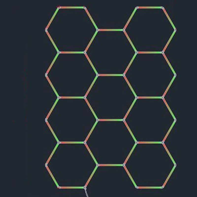 ភ្លើងយានដ្ឋាន RGB Hexagon ភ្លើងពិដាន LED ដែលអាចបន្ថយពន្លឺបាន ចង្វាក់ភ្លេង ភ្លើងបន្ទះ LED សម្រាប់បន្ទប់លេងហ្គេម បារ ក្លឹប ពិធីជប់លៀង កន្លែងហាត់ប្រាណ