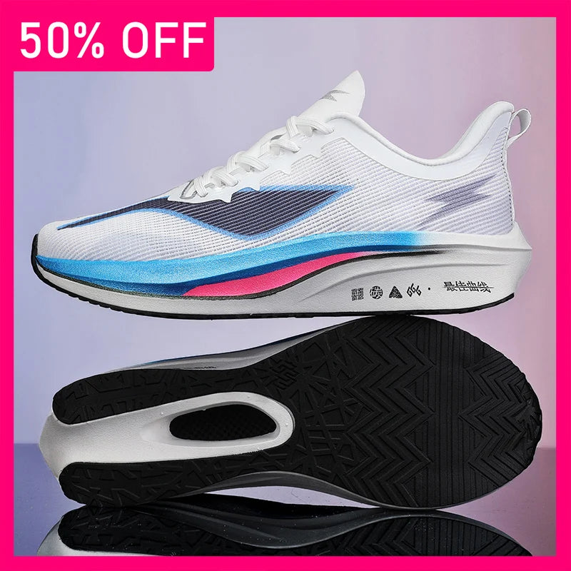 Unisex Sports Shoes Fashion Lace Up Mesh Outdoor Running Shoes New Breathable Lightweight Marathon Sports Tennis Shoes for Men