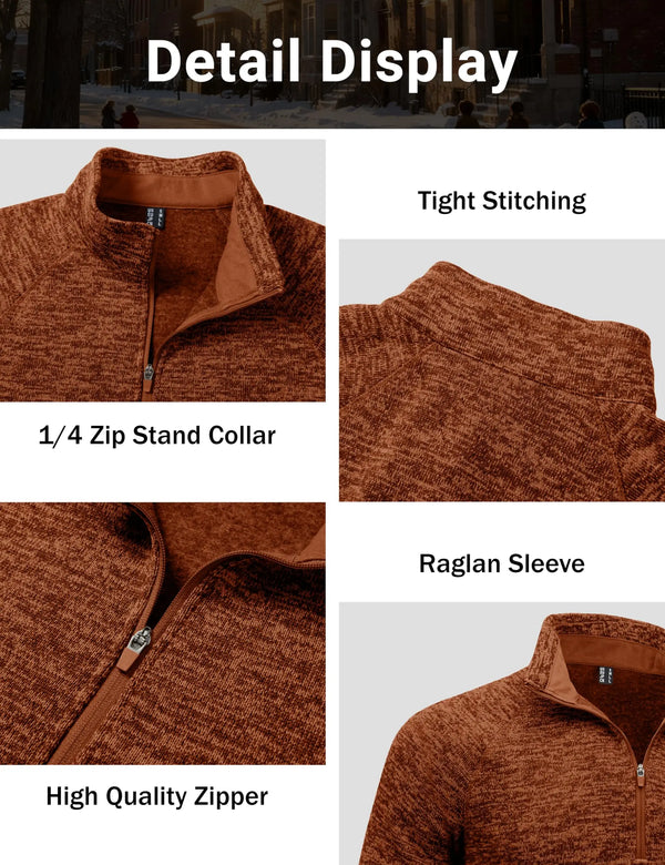 TACVASEN Mens Quarter Zip Pullover Long Sleeve Fleece Golf Sweatshirts Winter Warm Breathable Stretchy Daily Casual Shirts