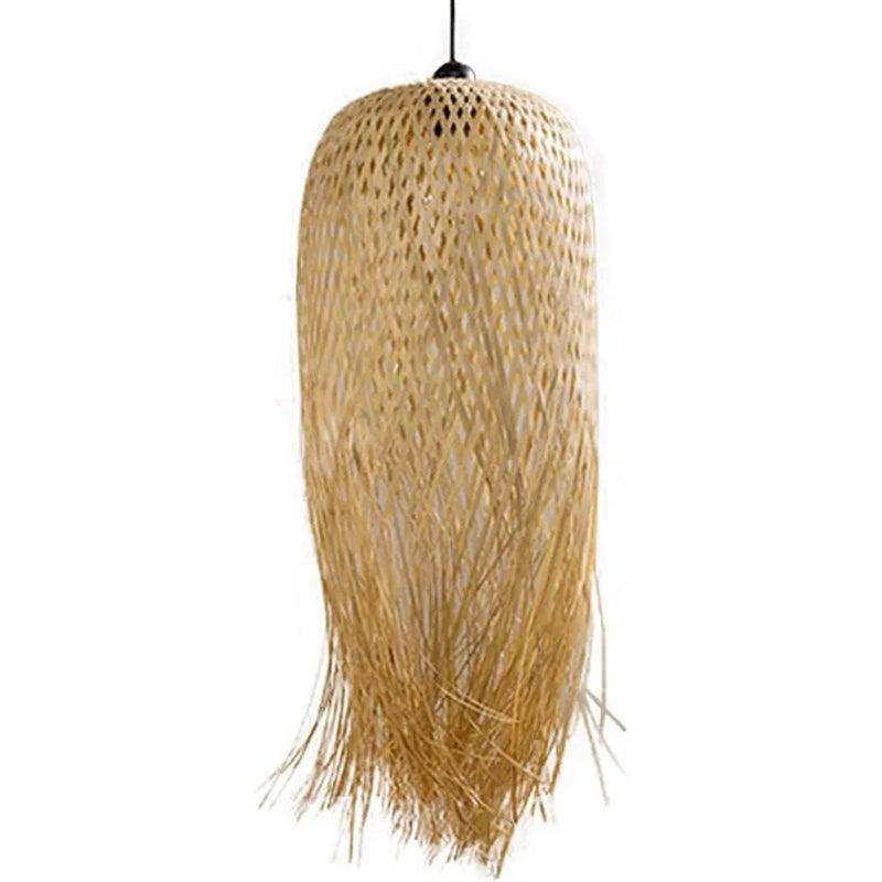 Vintage Bamboo Chandelier Natural Handmade Woven Rattan Pendant Lights E27 Hanging Lamp Restaurant Tea Room Living Room Cafe