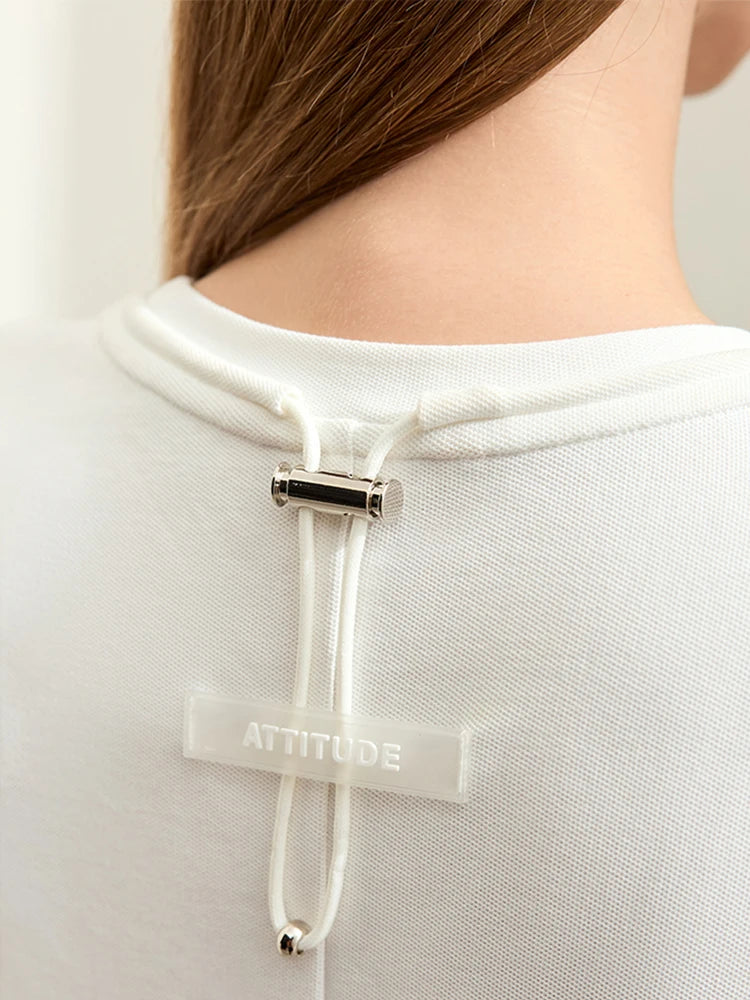 អាវក្រៅ AMII បែប Minimalist Sporty សម្រាប់ស្ត្រី រដូវស្លឹកឈើជ្រុះឆ្នាំ ២០២៤ អាវថ្មីរលុង អាវយឺតកមូលទាន់សម័យ 12421006