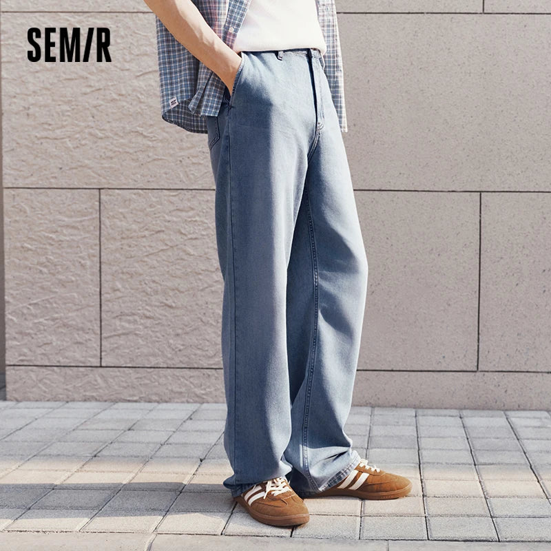 Semir Men Jeans Cooling 2026 Washed Straight Urban Casual Everyday Style Soft Comfortable Daily Wear Trendy Versatile Minimal