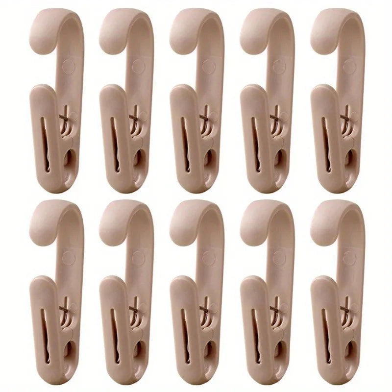 10pcs Multifunctional Clip Kitchen Storage Hook Curtain Clip Cosmetic Hanging Plastic Clip Home Storage Hook Wall Hook,bathroom