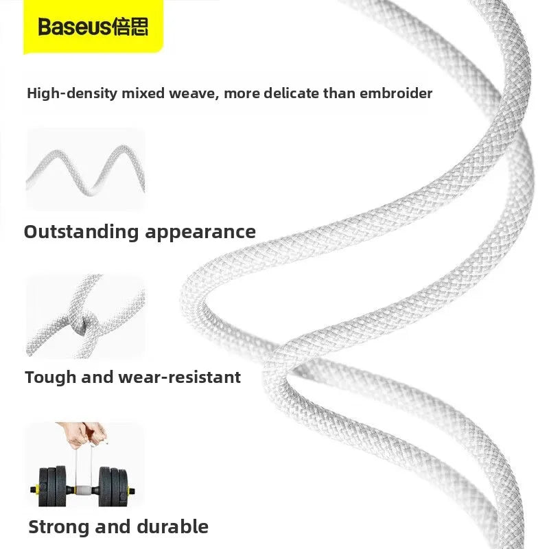 ខ្សែសាកទិន្នន័យ BASEUS Apple Data Cable 20W PD High Power Fast Charging Cable សម្រាប់ iPhone 14-8 Series