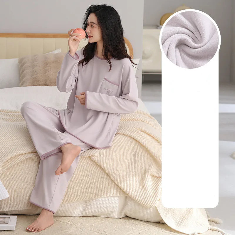 Winter Sleepwear Women Pajama New Fleece Velvet Warm Nightwear Set Thicken Women's Home Clothes Big Size Nightwear Pyjama