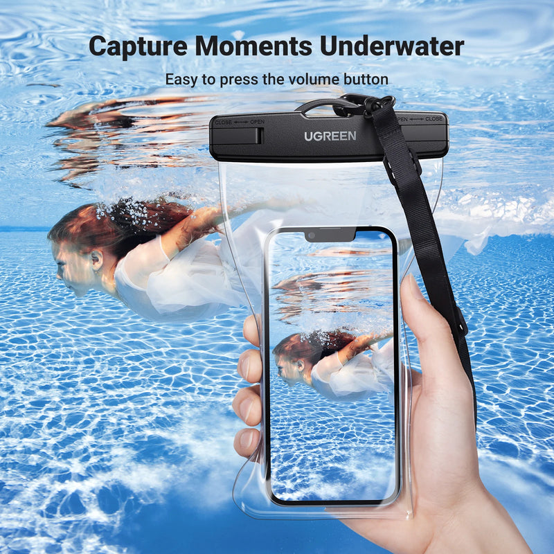 UGREEN 7.2 inch IPX8 Waterproof Phone Case Bag For iPhone 16 15 14 13 12 Pro Max Samsung Universal Swimming Protective Pouch Bag