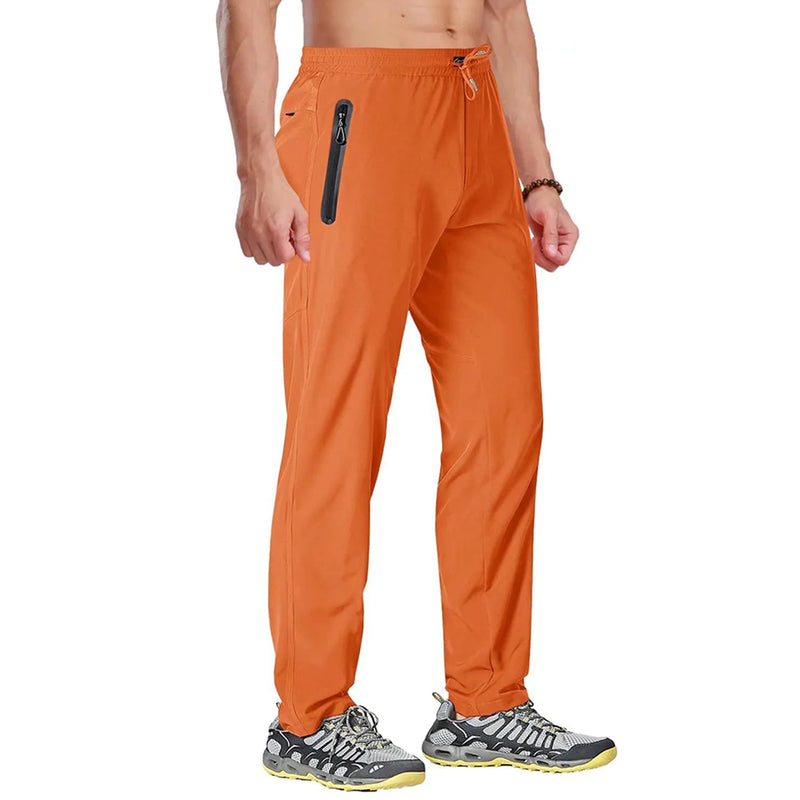 TACVASEN Outdoor Pants Men Quick Dry Straight Running Hiking Pants Elastic Lightweight Yoga Fitness Exercise Sweatpants Joggers
