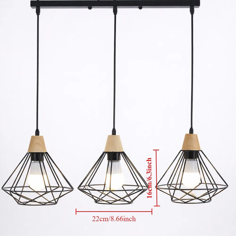 JOYINLED E27 Industrial Lighting Loft Pendant Light Vintage Iron Lamp Shade Loft Coffee Bar Kitchen Hanging Pendant Light Metal