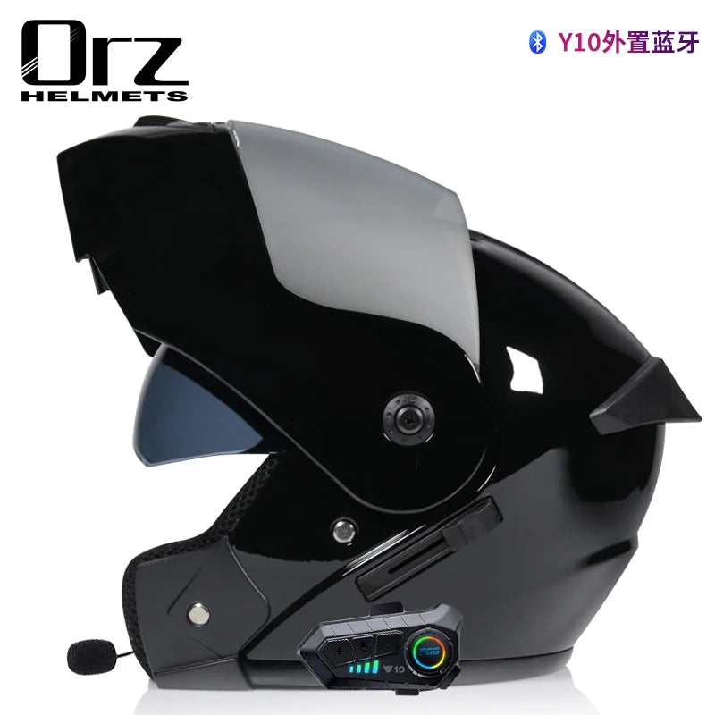 ORZ-901 Motorcycle Bluetooth Full Face Helmet Male and Female Capacetes de Moto Modular Flip Helmet Casco Moto DOT Certification