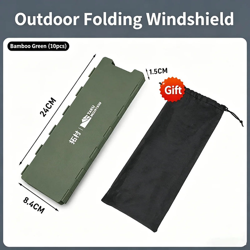 Foldable 10-Panel Camping Gas Stove Windscreen Ultralight SUS Wind Shield for Butane Canister Stove Outdoor Cooking Accessory