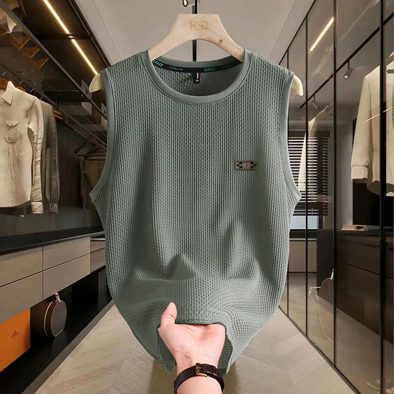 Hit Product Men Vest Round Neck Pattern Printing Summer New Sleeveless T-Shirt Casual Fashion Versatile Daily Commute Men's Wear