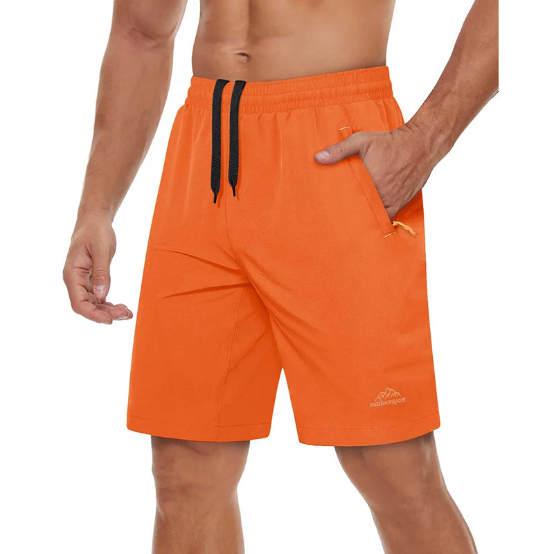 TACVASEN Quick Dry Athletic Running Shorts with Zipper Pockets Men's Summer Shorts for Gym Training Workout Hiking Casual Shorts