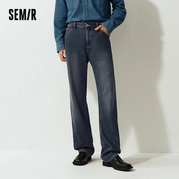 ខោខូវប៊យបុរស Semir ជើងត្រង់ធំទូលាយ សមរលុង លាងសម្អាត 2026 ខោខូវប៊យបែប Vintage សម្រាប់ធ្វើដំណើរ និងដើរលេង