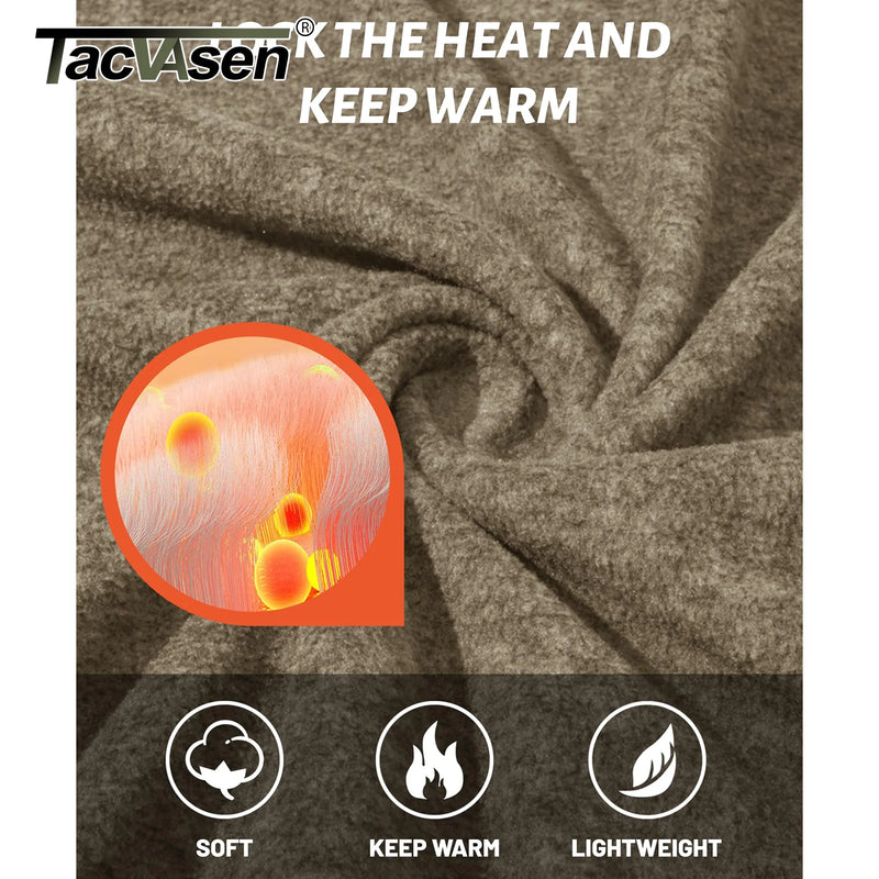 TACVASEN Lightweight Fleece Stand Collar Jackets Mens Spring Casual Full Zip Jacket Outdoor Sportswear With Pockets Outwear Tops