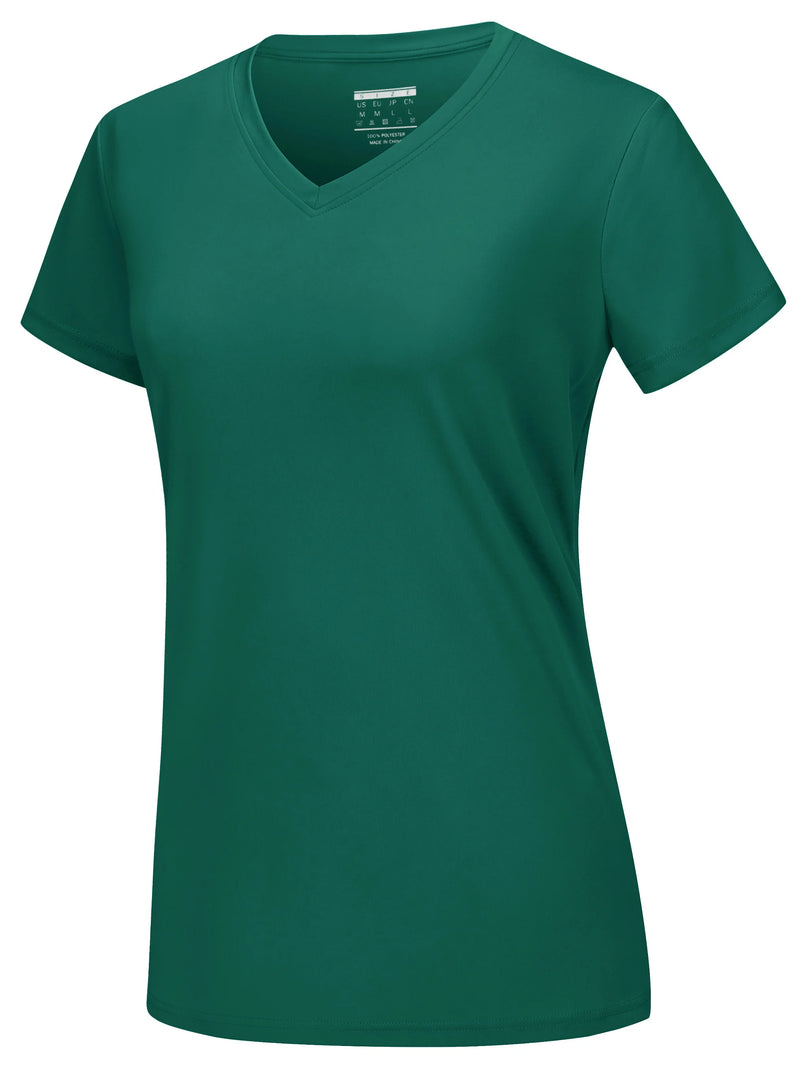 TACVASEN UPF 50+ Summer Sun Protection V-Neck T-shirts Womens Short Sleeve T-shirts Breathable Lightweight Quick Dry Shirts Tops