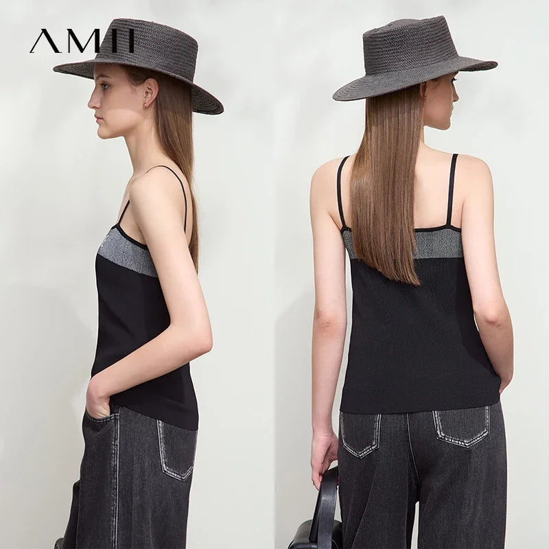 អាវកាក់ប៉ាក់សម្រាប់នារី Amii Minimalist រដូវក្តៅឆ្នាំ ២០២៦ ថ្មី ងាយស្រួលប្រើ អក្សរ Jacquard ស្តើង ខាងក្នុង អាវខ្លីសម្រាប់នារី 12512016