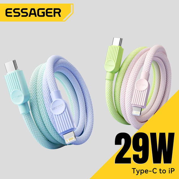 Essager USB C Color Cable For iPhone 14 13 12 11 Pro Max Xs iPad Macbook Wire 29W PD Fast Charging Type C To Lighting Data Cord