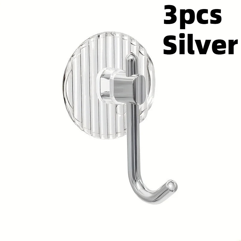 3pcs Acrylic Wall Hooks,Light Luxury Towel Hooks,Easy to Install,Suitable for Bathrooms,Bedrooms,Kitchens,etc.Golden/Silvery