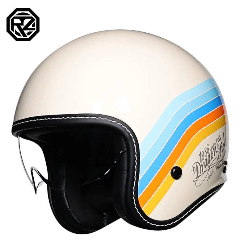 ORZ Retro Motorcycle Helmet Men's and Women's Half Helmet Cruise 3/4 Helmet Scooter Cruise