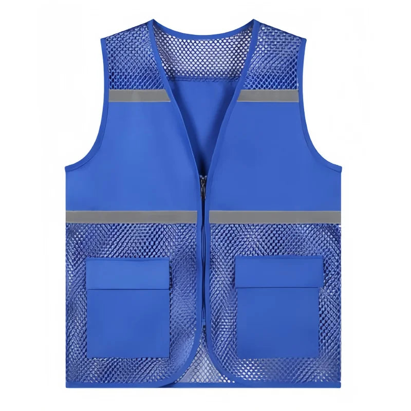 Hot Sale Custom Logo Printed Advertising Clothing Work Vest  Summer Breathable Mesh Fishing Vest Volunteer Workwear