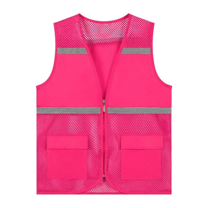 Hot Sale Custom Logo Printed Advertising Clothing Work Vest  Summer Breathable Mesh Fishing Vest Volunteer Workwear