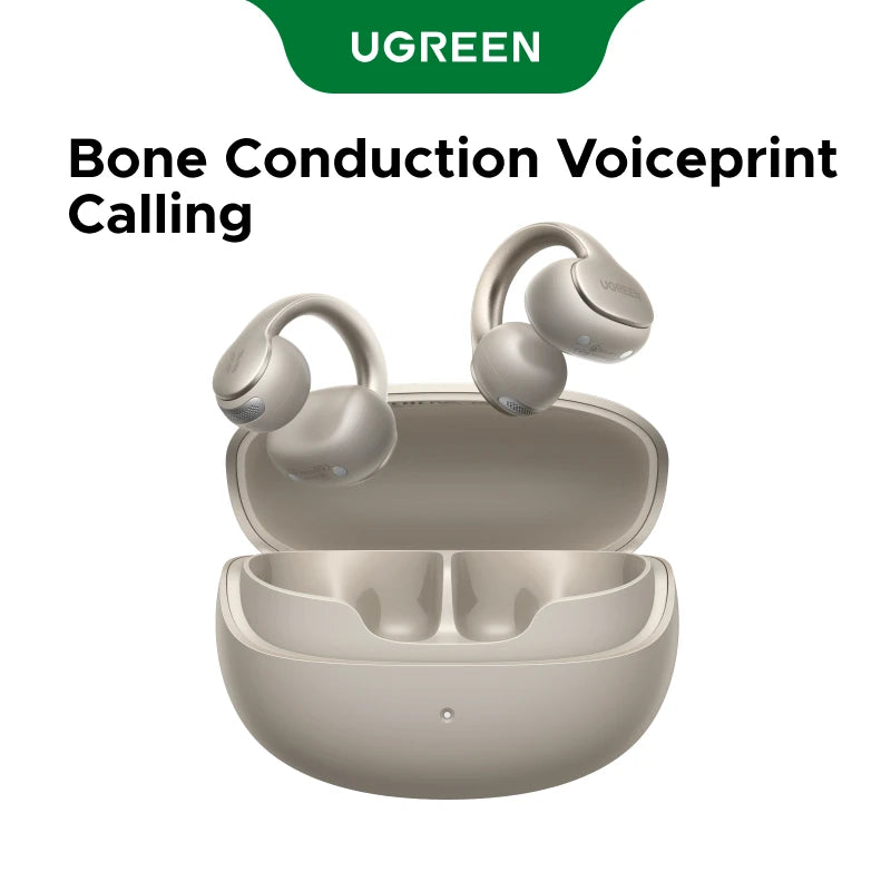 UGREEN Clip‑On Open‑Ear Bluetooth Earbuds, Bone Conduction, AI Real‑Time Translation, Wireless Non‑in‑Ear Headphones