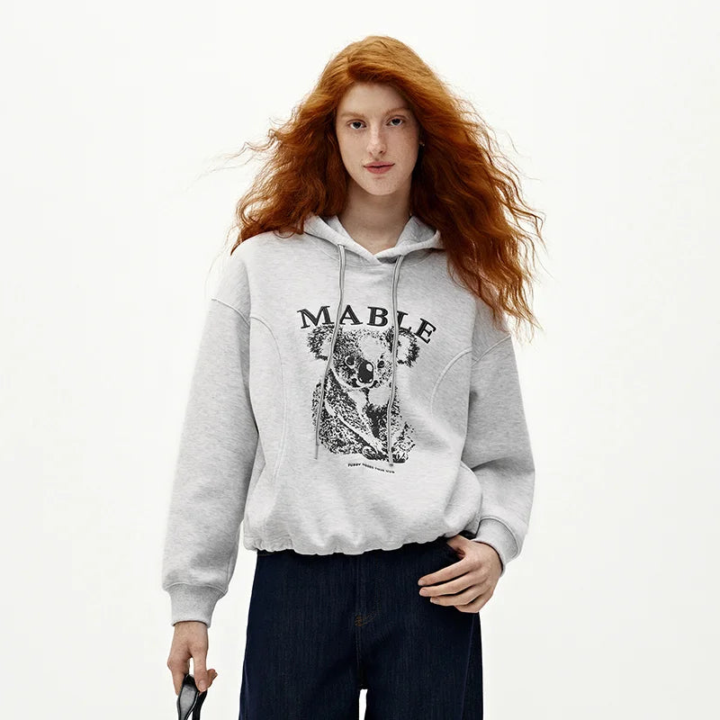 Semir Women Hoodie Fleece Lined Panelled Design Hooded Design Oversized Fit 2026 Winter Soft Comfort Casual Style Warm Layer