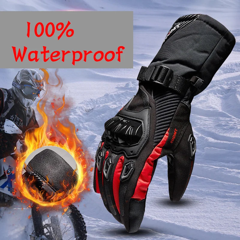 SUOMY Motorcycle Gloves Men 100% Waterproof Windproof Winter Moto Gloves Touch Screen Gant Moto Guantes Motorbike Riding Gloves