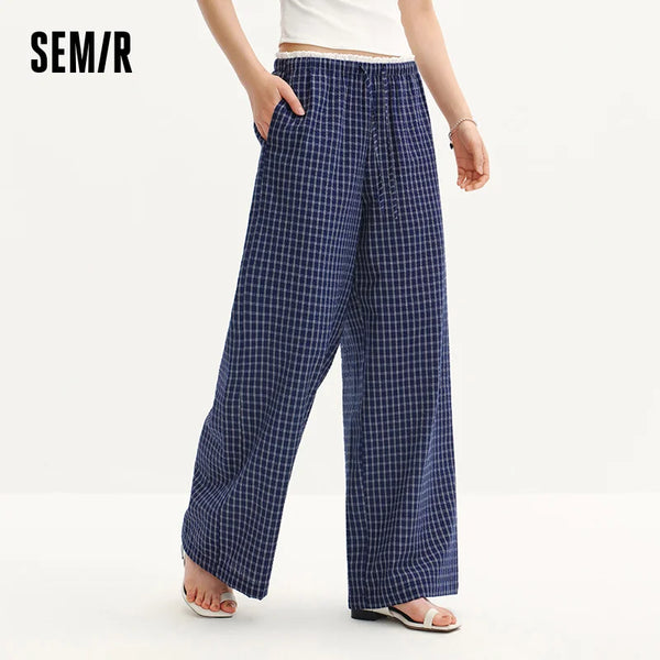 ខោស្ត្រី Semir លំនាំប៉ាក់ឆ្នាំ ២០២៦ ជើងធំទូលាយ រចនាប័ទ្មទីក្រុង ធម្មតាប្រចាំថ្ងៃ ទន់ មានផាសុកភាព ទាន់សម័យ ស្លៀកប្រចាំថ្ងៃ