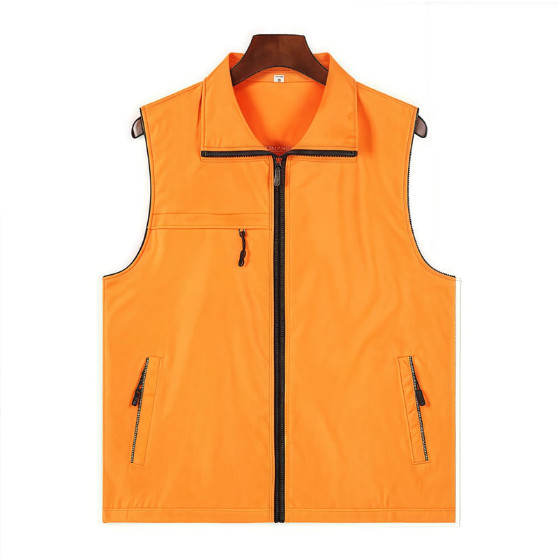Seven Solid-Color Composite Mesh Three-Pocket Vest Outdoor Training Institution Team Workwear Clothes Custom Logo Printing