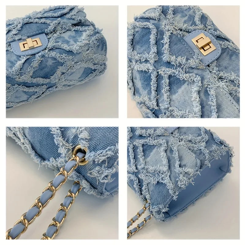 1PC Ladies' fashionable armpit handbag, Featuring an Exquisite Lock And Chain Decoration, Ideal for Those Prefer This Bag Style