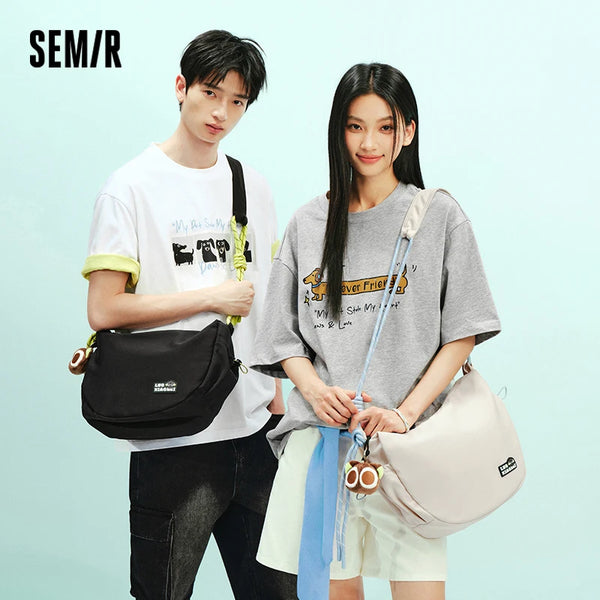កាបូបស្ពាយបុរស Semir សាមញ្ញ រាងនំប៉ាវ កាបូបស្ពាយសម្រាប់គូស្នេហ៍ ទម្ងន់ស្រាល សម្រាប់ពាក់ប្រចាំថ្ងៃ 2026